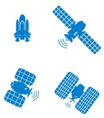 Poster - Technologies spatiales en 4 icônes