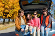© Iuliia Sokolovska - Car trip on autumn family vacation, parents and kids travel