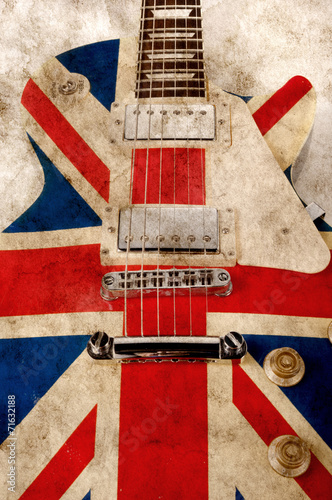 Naklejka dekoracyjna grunge brit pop guitar