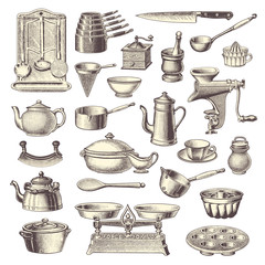 collection of vintage kitchen design elements