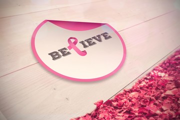 Composite image of breast cancer awareness message