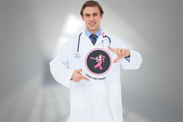 Poster - Doctor with breast cancer awareness message