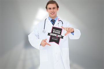Poster - Doctor with breast cancer awareness message