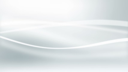 Abstract white waves in motion on light grey background