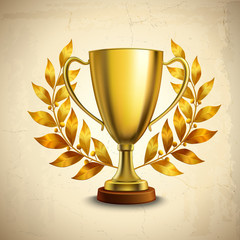 Wall Mural - golden trophy emblem