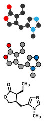 Poster - pilocarpine alkaloid drug molecule.