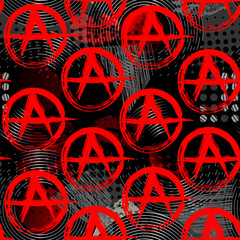 Poster - Symbols of anarchy punk pattern