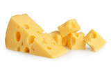 Fototapeta  - piece of cheese isolated