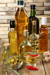 Poster - Different sorts of cooking oil, close-up