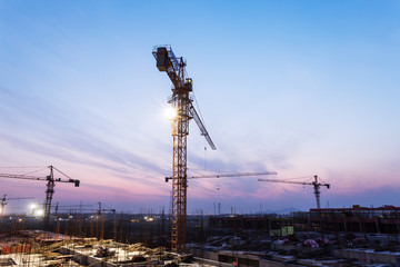 Wall Mural - crane and construction site
