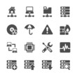network and server icon set, vector eps10.