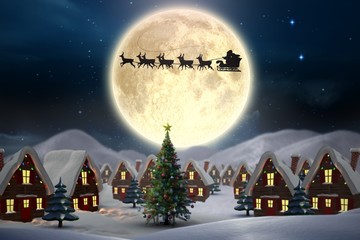 Aufkleber - Composite image of cute christmas village