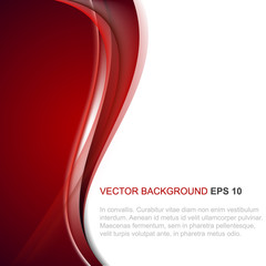 Poster - abstract vector background in red color with wave