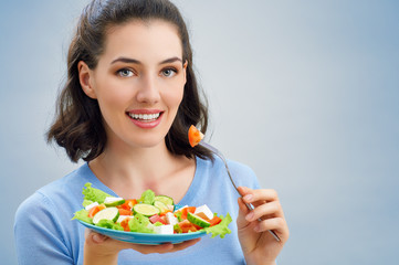 Wall Mural - eating healthy food