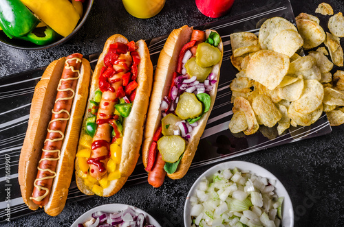 Fotografía All beef dogs, variantion of hot dogs