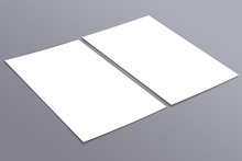 Blank White Paper (A4) Flyer On Grey Background