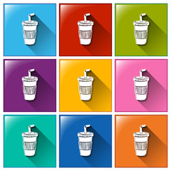 Canvas Print - Cup icons