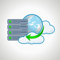 Cloud technologies. Computer icon server. design element