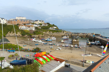 Canvas Print - View of Newquay harbour North Cornwall England UK