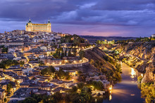 Toledo, Spain Town Skyline On The Tagus River