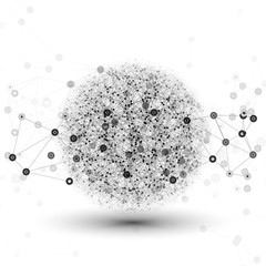 Poster - Molecule structure, gray background for communication, vector