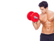 © cristovao31 - Fitness man lifting dumbbells on a white background