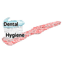 Wall Mural - dental hygiene word cloud concept