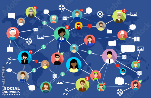 Fotografie, Obraz Social Networks. Internet communication. vector
