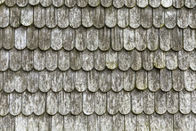 Old Wooden Shingles On The Roof
