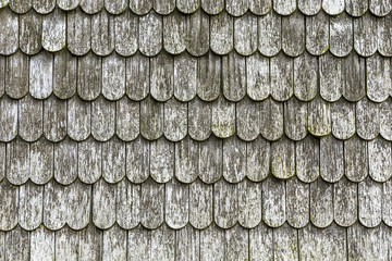 old wooden shingles on the roof