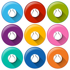 Wall Mural - Round icons with balls