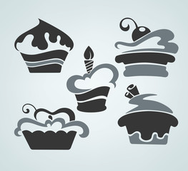 Wall Mural - cakes images, symbols and emblems