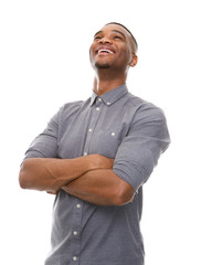 Wall Mural - African american man laughing with arms crossed