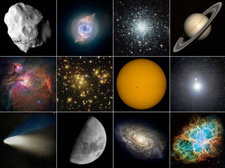 the main kinds of astronomical abjects.