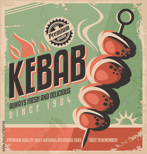 Naklejka - mata magnetyczna na lodówkę Kebab