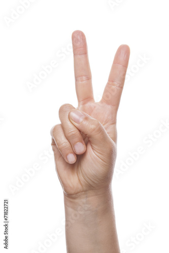 Photographie Counting Hand isolated over white background