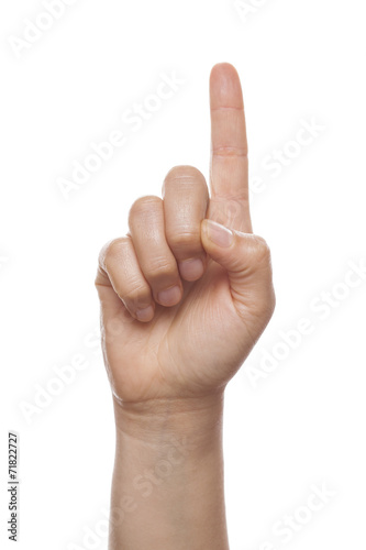 Foto Zählen Hand isoliert über weißem Hintergrund