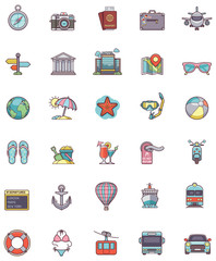 Travel icon set