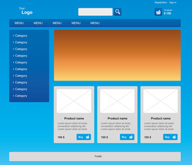 Wall Mural - modern graphic web template of internet business. clear webdesig