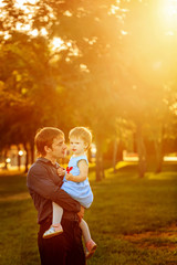 Dad and daughter on the walk