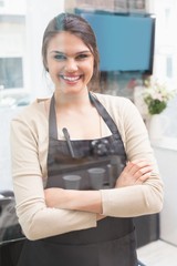 Poster - Hair stylist smiling at camera