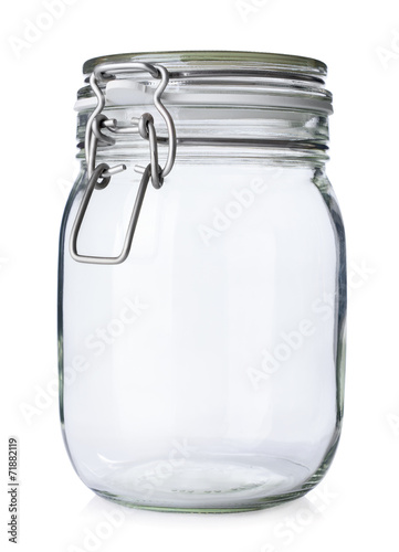Fotografía Closed jar for canning isolated on white background