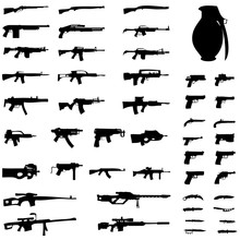 Illustration Set - Weapons - Pistols, Sub Machine Guns, Assault