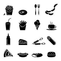 Wall Mural - Fast Food Icons