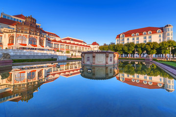 Wall Mural - Baltic architecture of Sopot reflected in the fountain, Poland