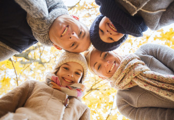 Canvas Print - happy family in autumn park