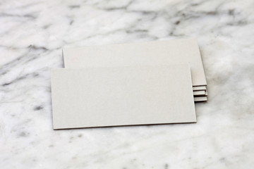 Business cards on marble table