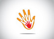 gradient red orange hand together family support love