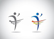 abstract icon symbol person dancing with joy fitness happiness
