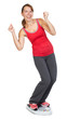 © grinny - Happy healthy Woman with a scales.